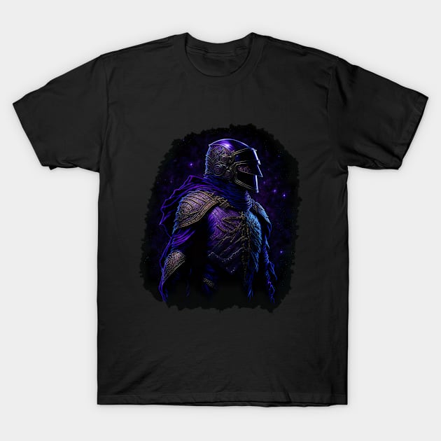 "Warrior of the Night: A Magical Warrior Embracing Splendor" T-Shirt by Hexen_3